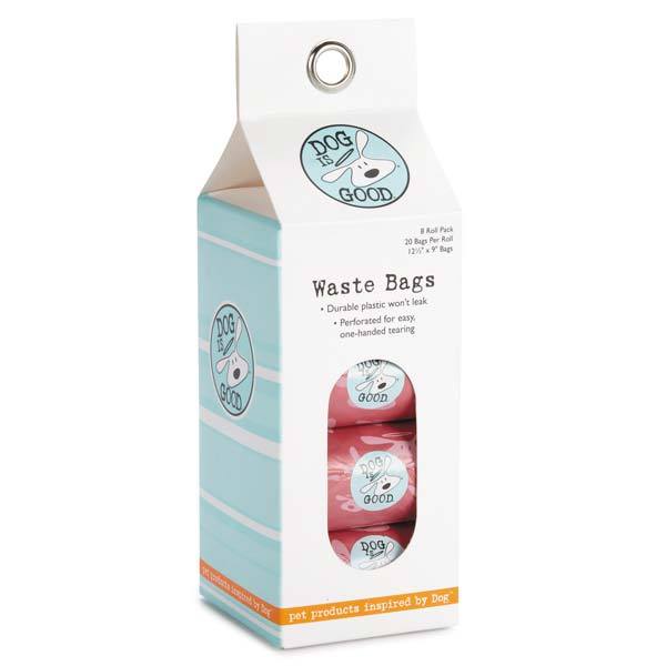Dog is Good Replacement Dog Poop Waste Bags 8-Pack Carton Blush Pink or Black
