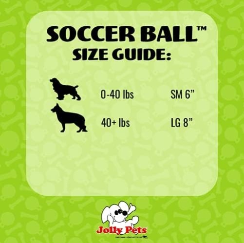 Jolly Pets Large Soccer Ball Dog Toy – 8″ Floating & Bouncing, Ocean Blue