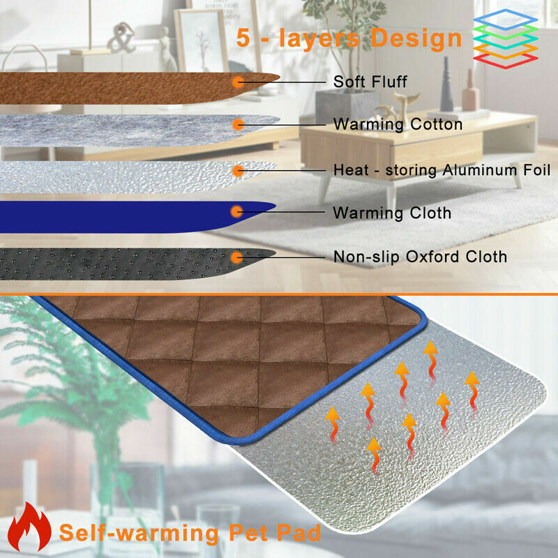 Pet Thermal Mat Self Warming Heating Hot Pad Mat for Pets Cat Dog Bed Non-slip
