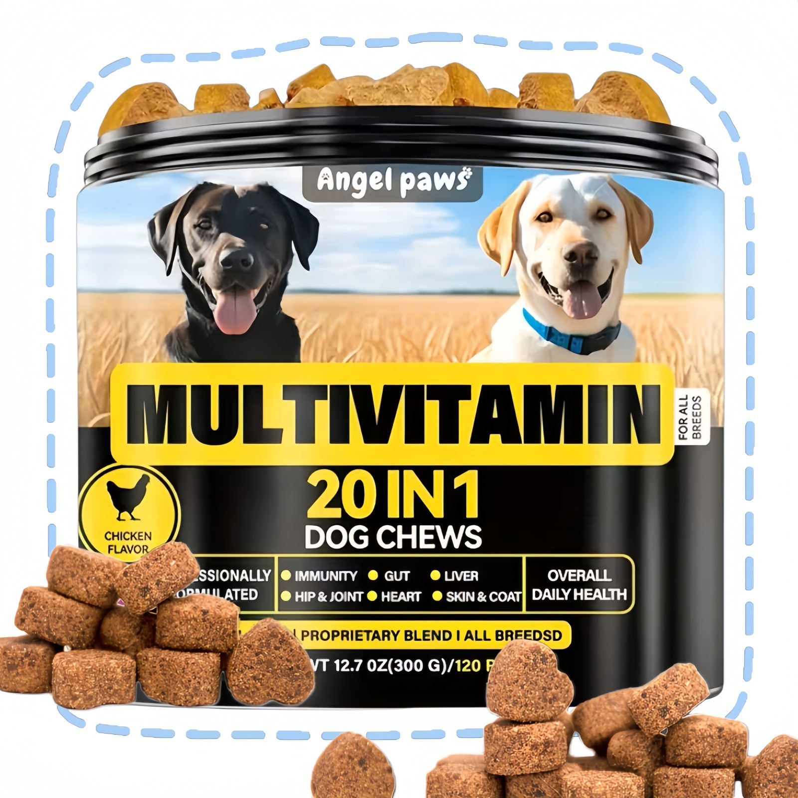 20-in-1 Dog Multivitamin with Glucosamine & MSM, Healthy Boost & Overall Natural