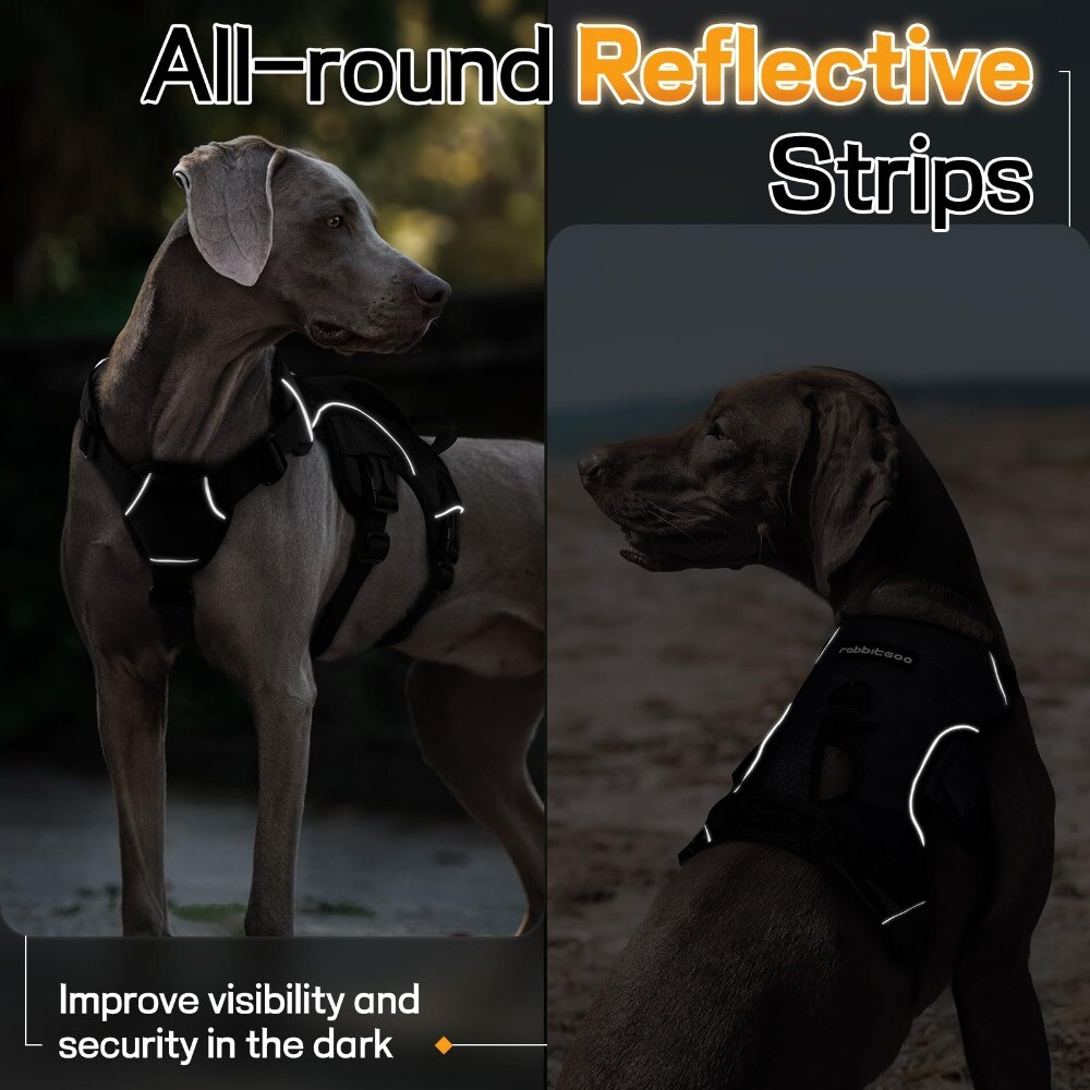 rabbitgoo Escape Proof Dog Harness with Lift Handle Reflective Adjustable Vest