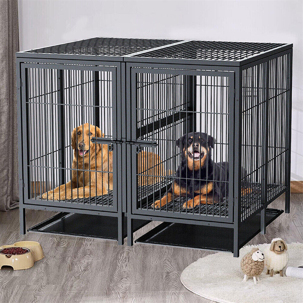 XXXL Super Premium Dog Cage Strong Metal Crate Pet Kennel Partition for 2 Dogs