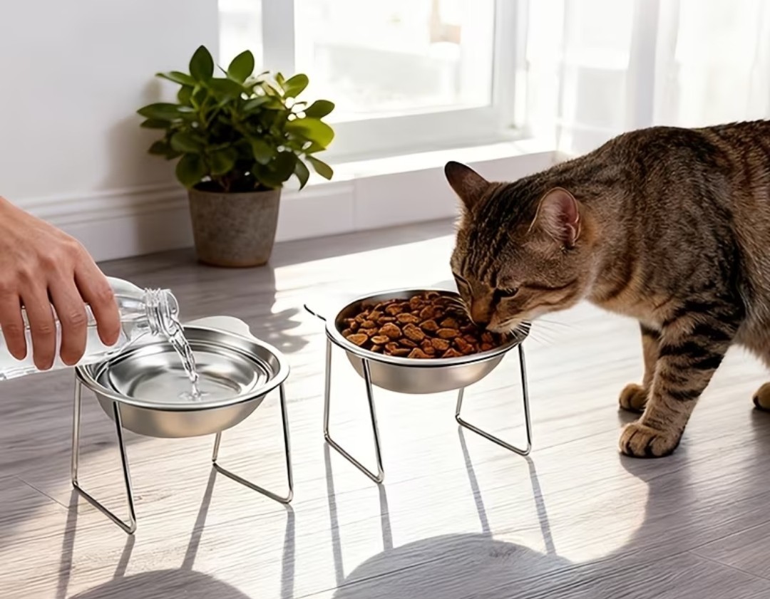Pet Feeding Bowls. Set of 2. (Large, Small, Plastic or Elevated). FREE SHIPPING!