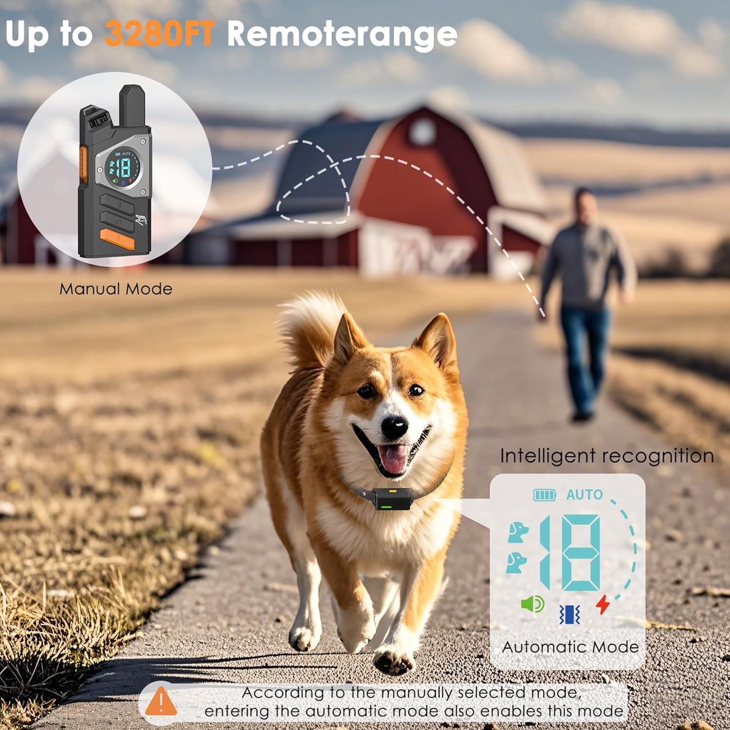 3300 FT Dog Training Collar Rechargeable Remote Shock Pet Waterproof Trainer