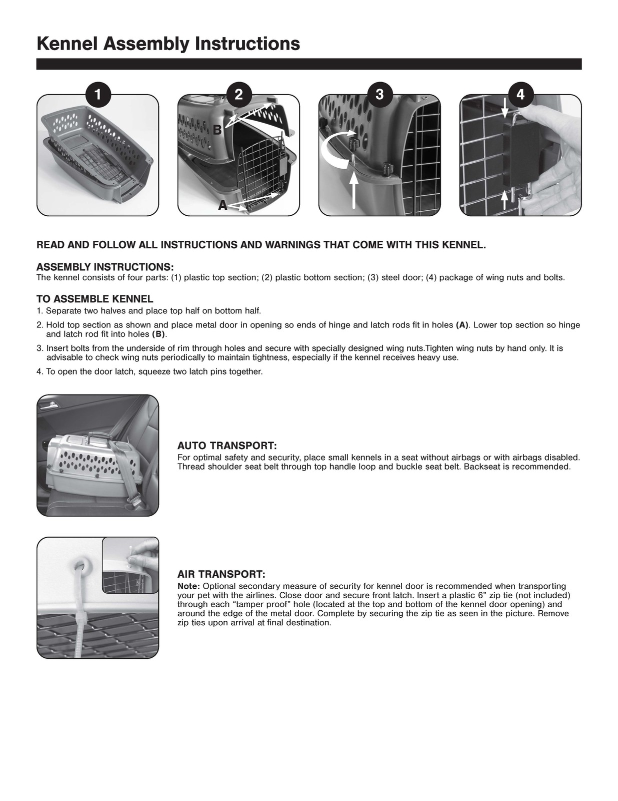 Vibrant Life Portable Dog Kennel, Hard-Sided Carrier for Pets 70-90 Lbs
