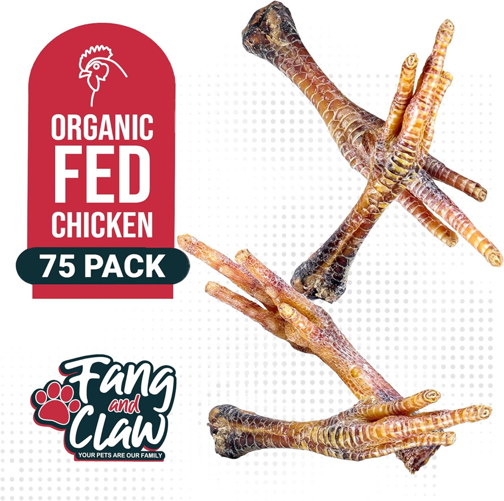 Natural Chicken Feet for Dogs Treats 75 Count Pack Single Ingredient All Natural