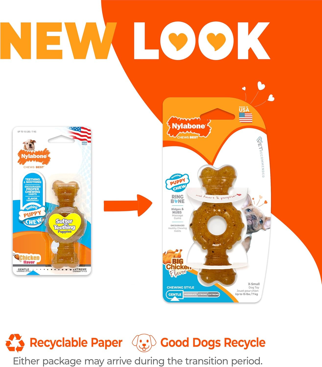 Ring Bone Chew Toy for Puppies, Puppy Teething Toys, Puppy Enrichment Toys, Chic