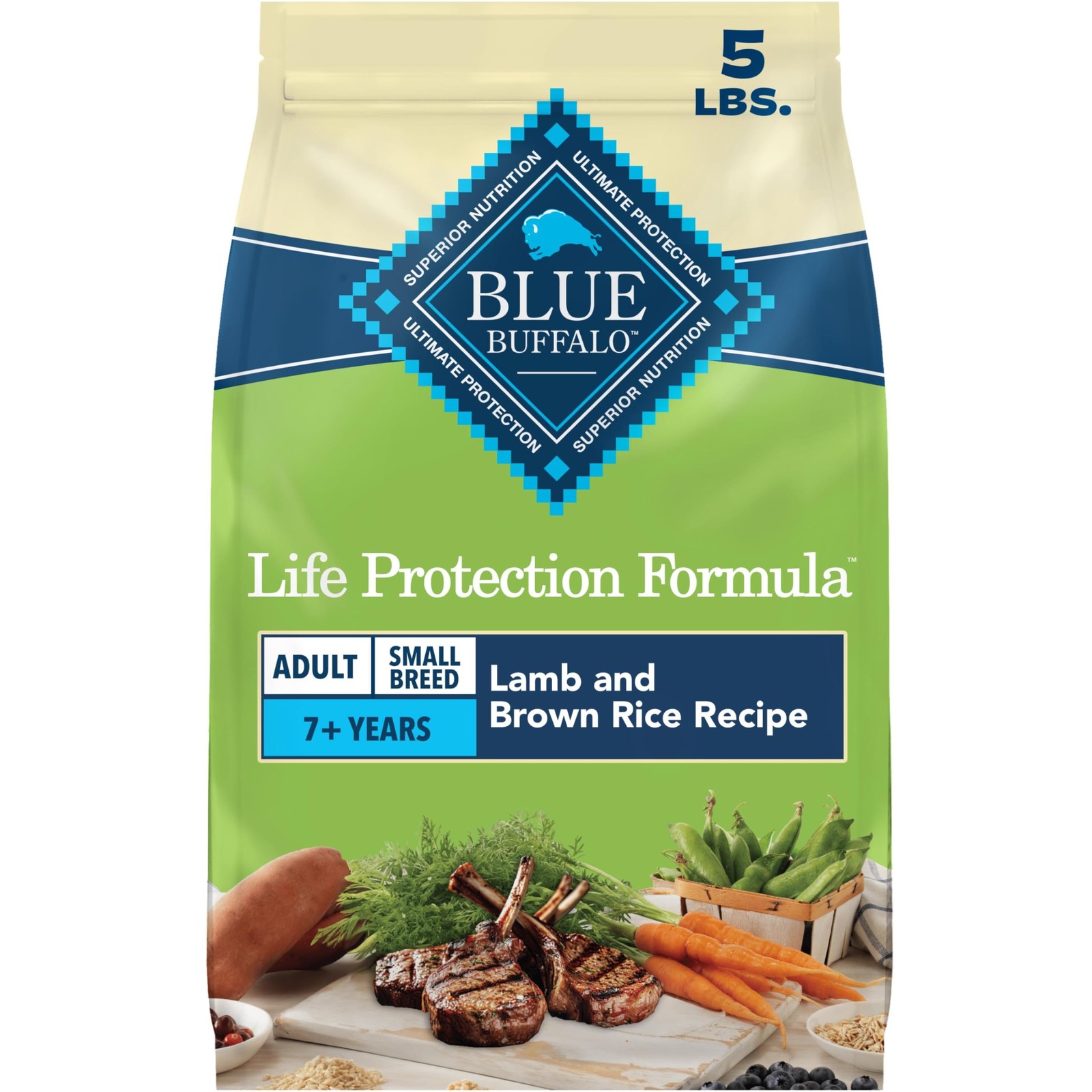 Blue Buffalo Life Protection Formula Lamb & Brown 5 Pound (Pack of 1),