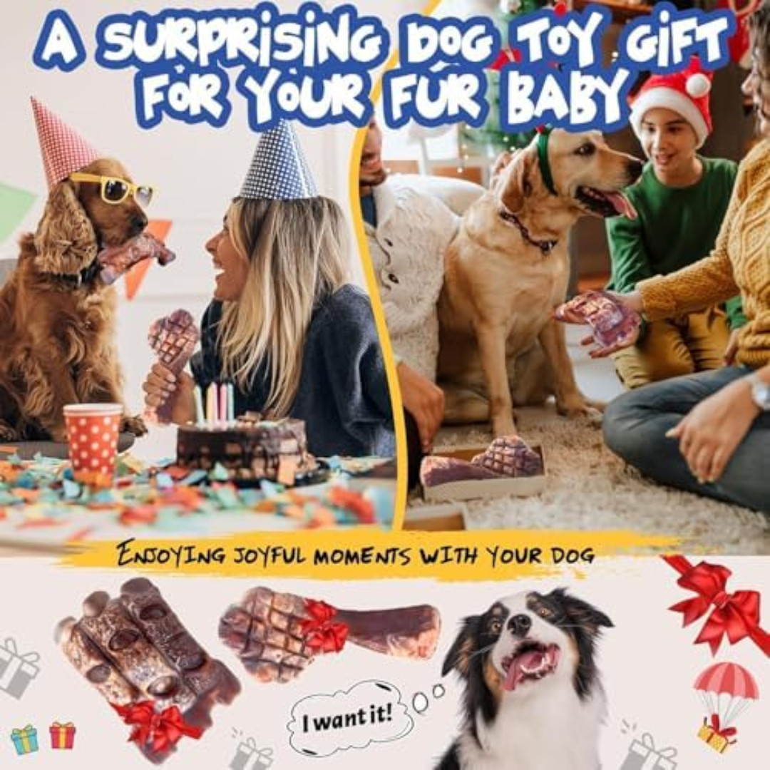 Dog Chew Toys for Aggressive Chewers：2 Pack Indestructible Dog Toy for Large Bre
