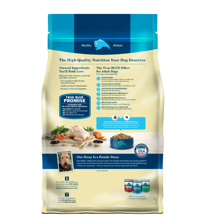 Blue Buffalo Life Protection Formula Small Bite Adult Dry Dog Food, 30lb
