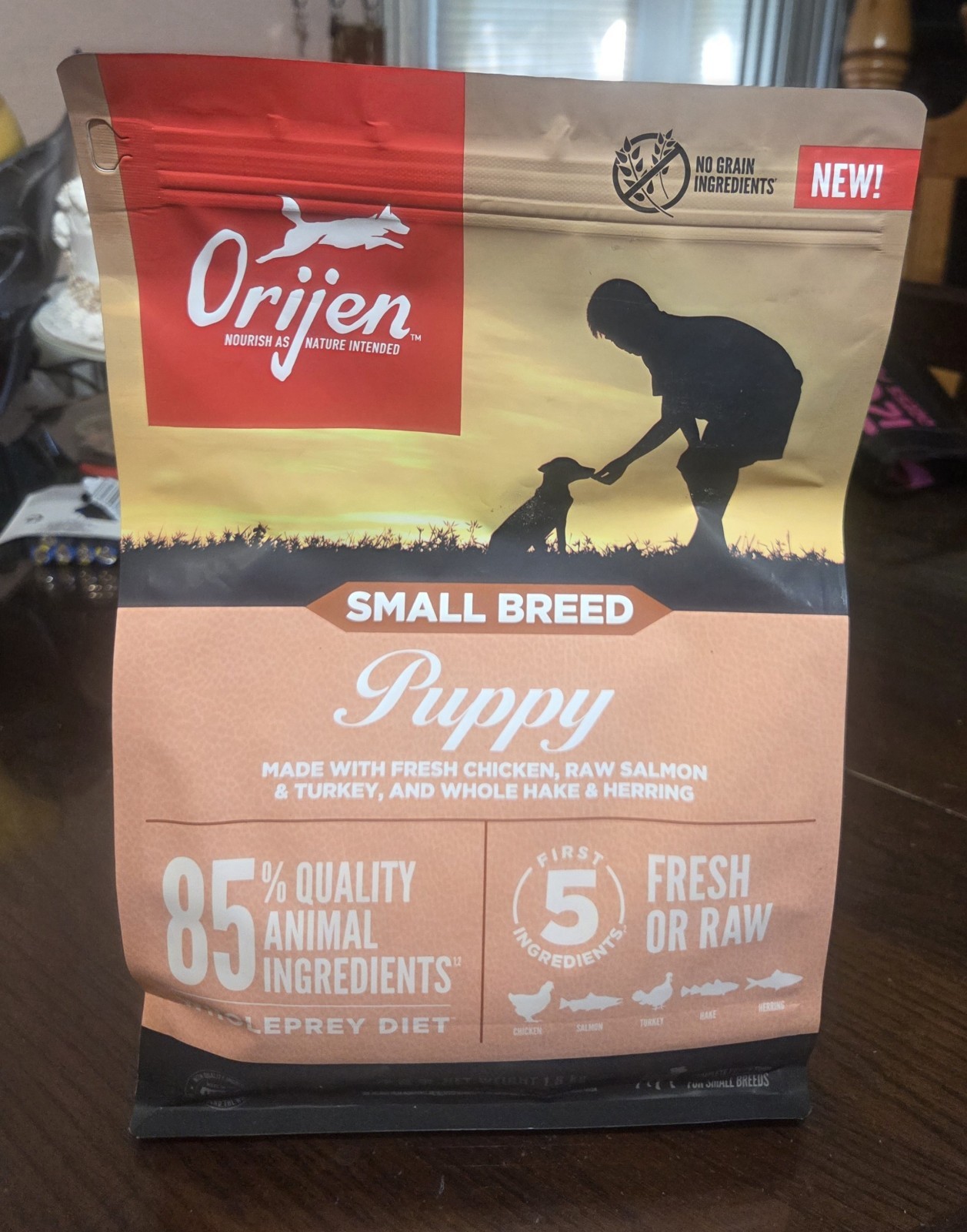 ORIJEN Grain Free High Protein Dry Dog Food Small Breed Puppy Recipe 4lb Bag