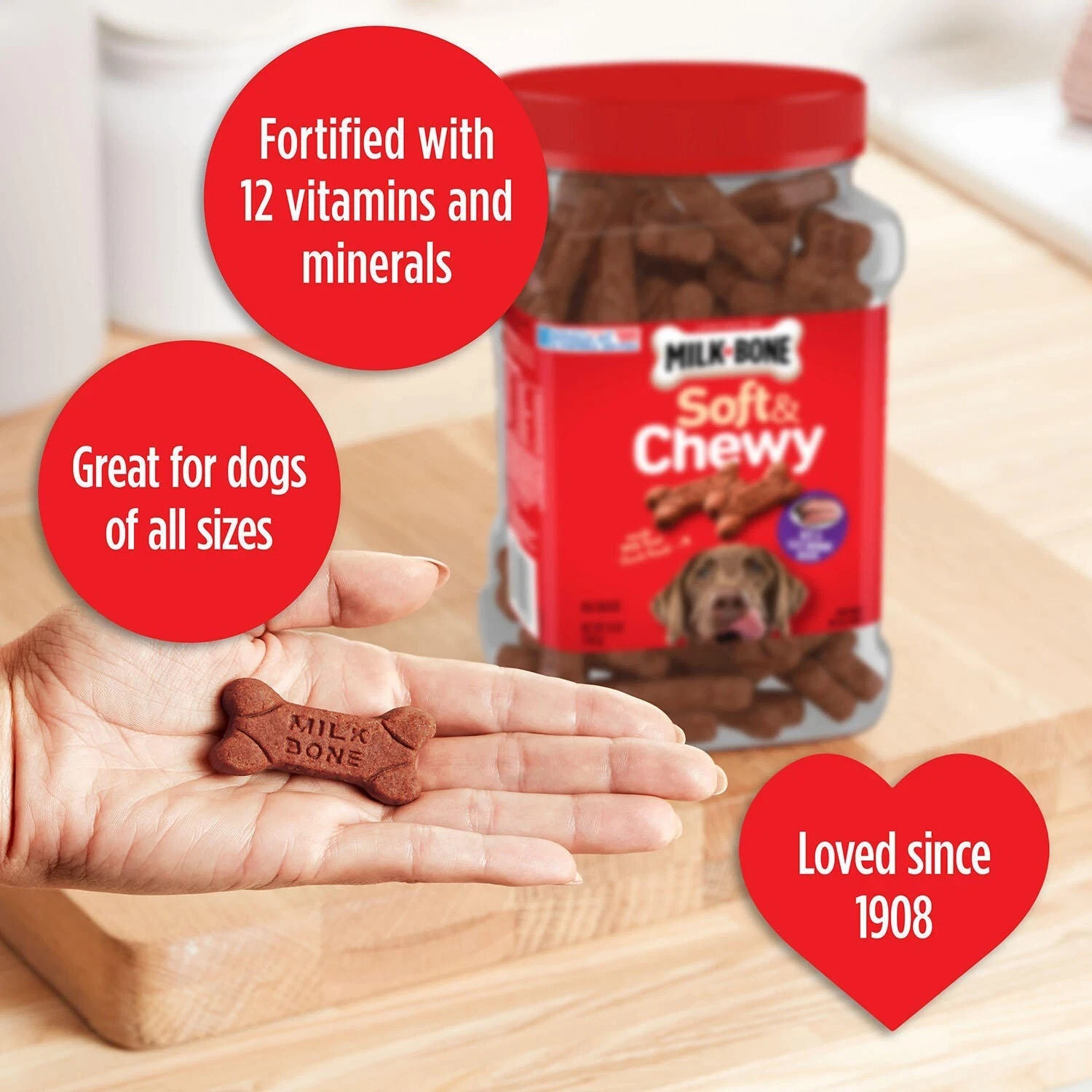 Milk-Bone Soft & Chewy Dog Treats, Beef & Filet Mignon 37 oz.
