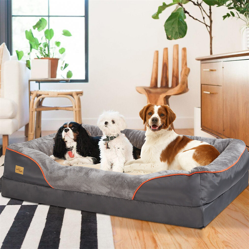 XXXL-M Large Comfy Calming Dog Bed Pets Cat Puppy Cushion Raised Bed Waterproof