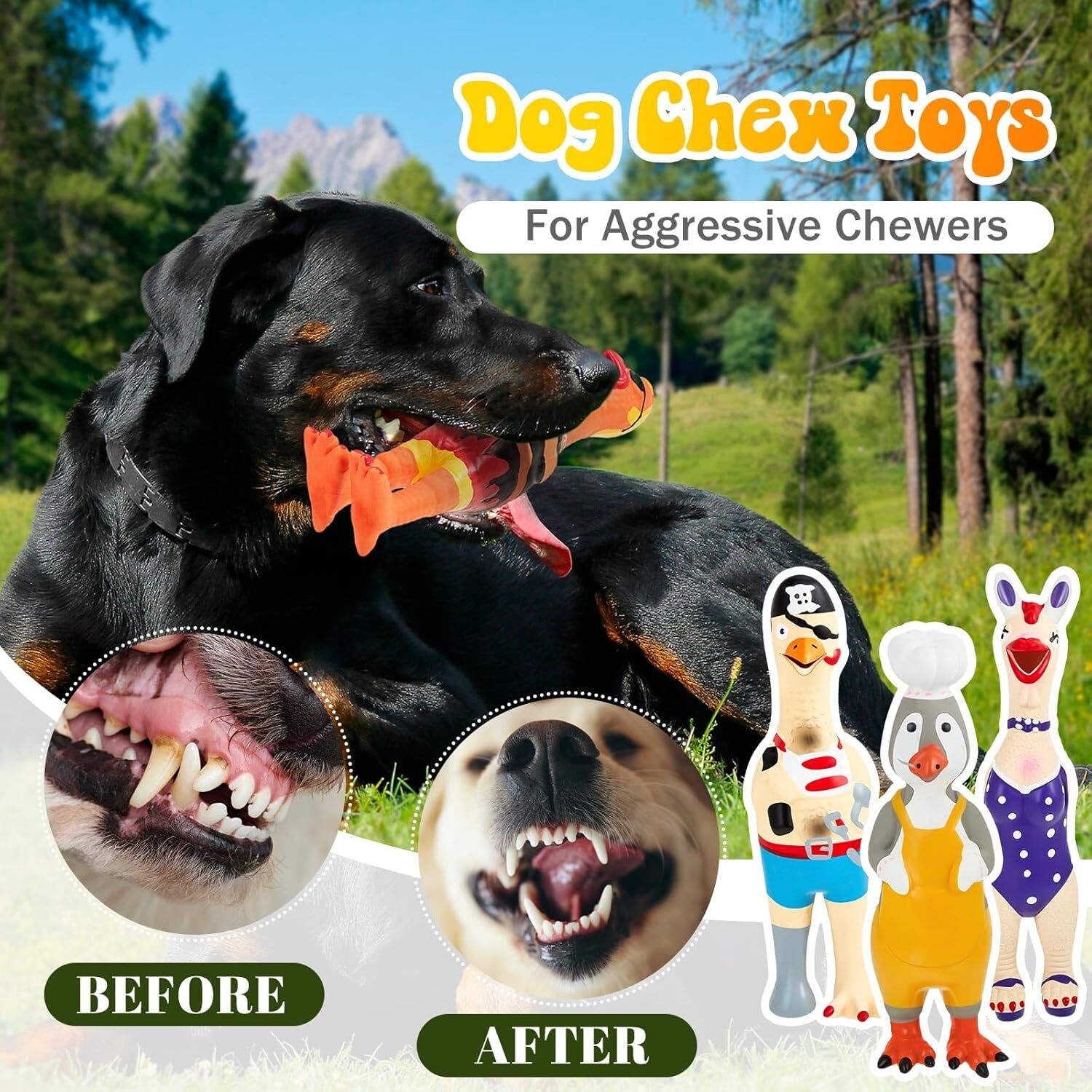 6 Pcs Dog Latex Squeaky Toys Chicken Interactive Toy as pictures shown