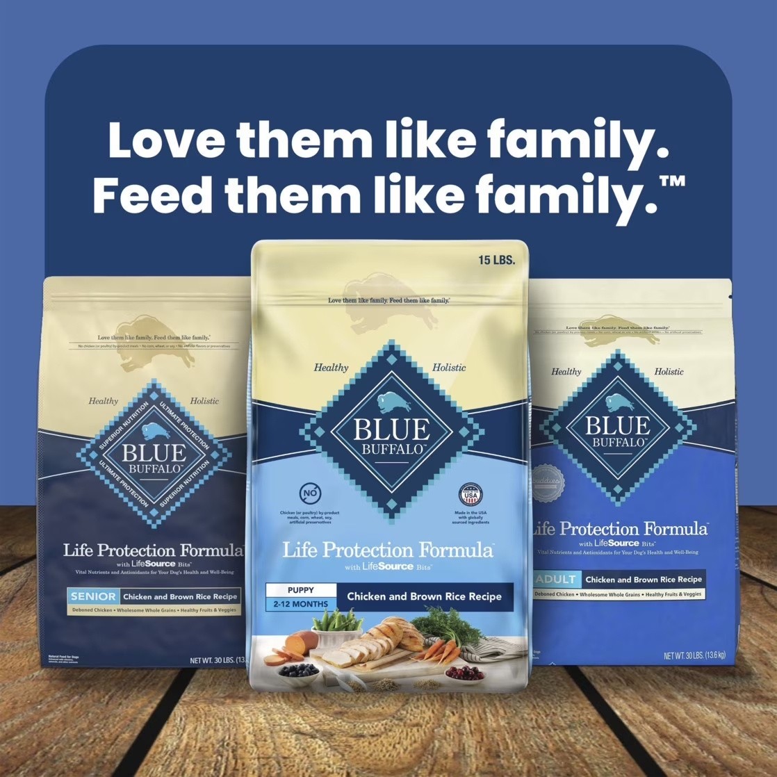 Blue Buffalo Life Protection Formula Puppy Dry Dog Food,Chicken &Brown Rice 15lb