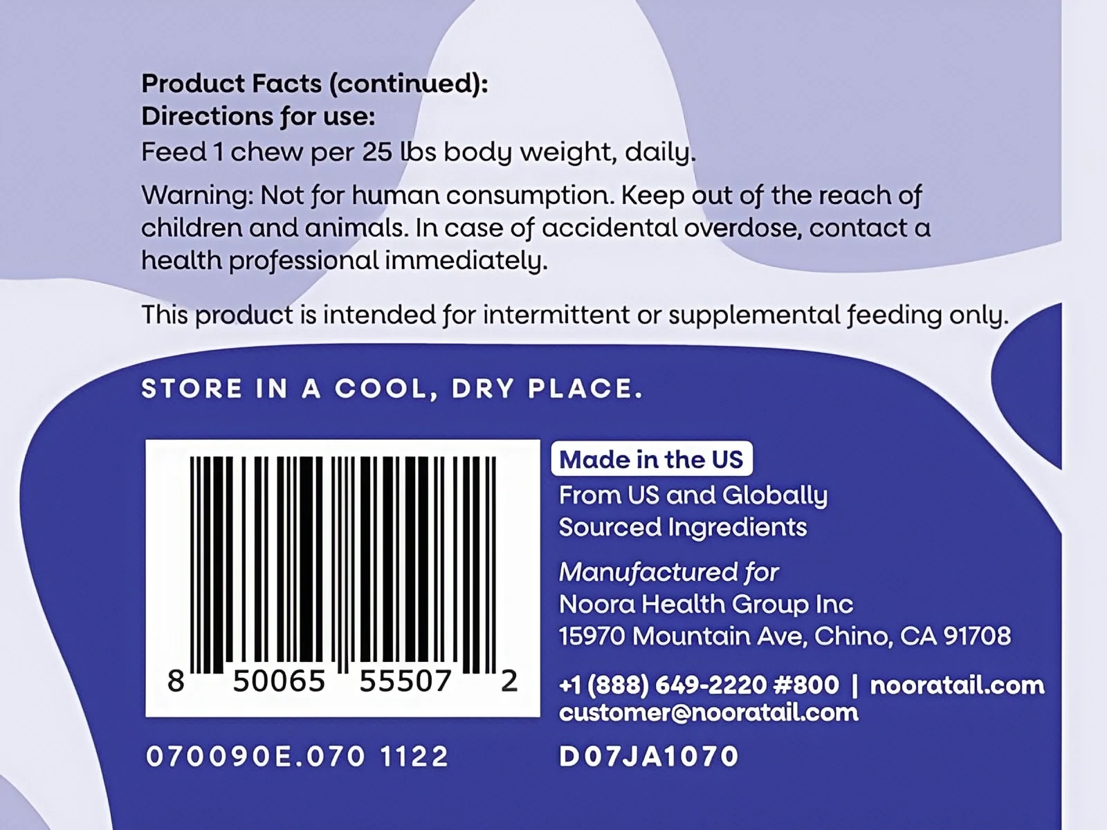 Noora Dog Skin & Coat Supplement for Shiny Coat Healthy Skin Omega Chews