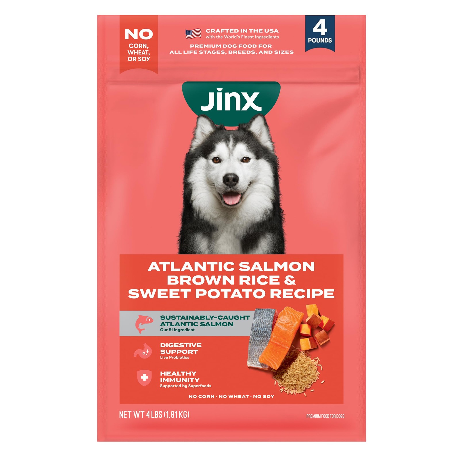 Jinx Premium Dry Dog Food, for All Life-Stages – Real 4 Pound (Pack of 1)