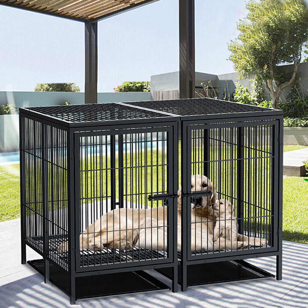 XXXL Super Premium Dog Cage Strong Metal Crate Pet Kennel Partition for 2 Dogs