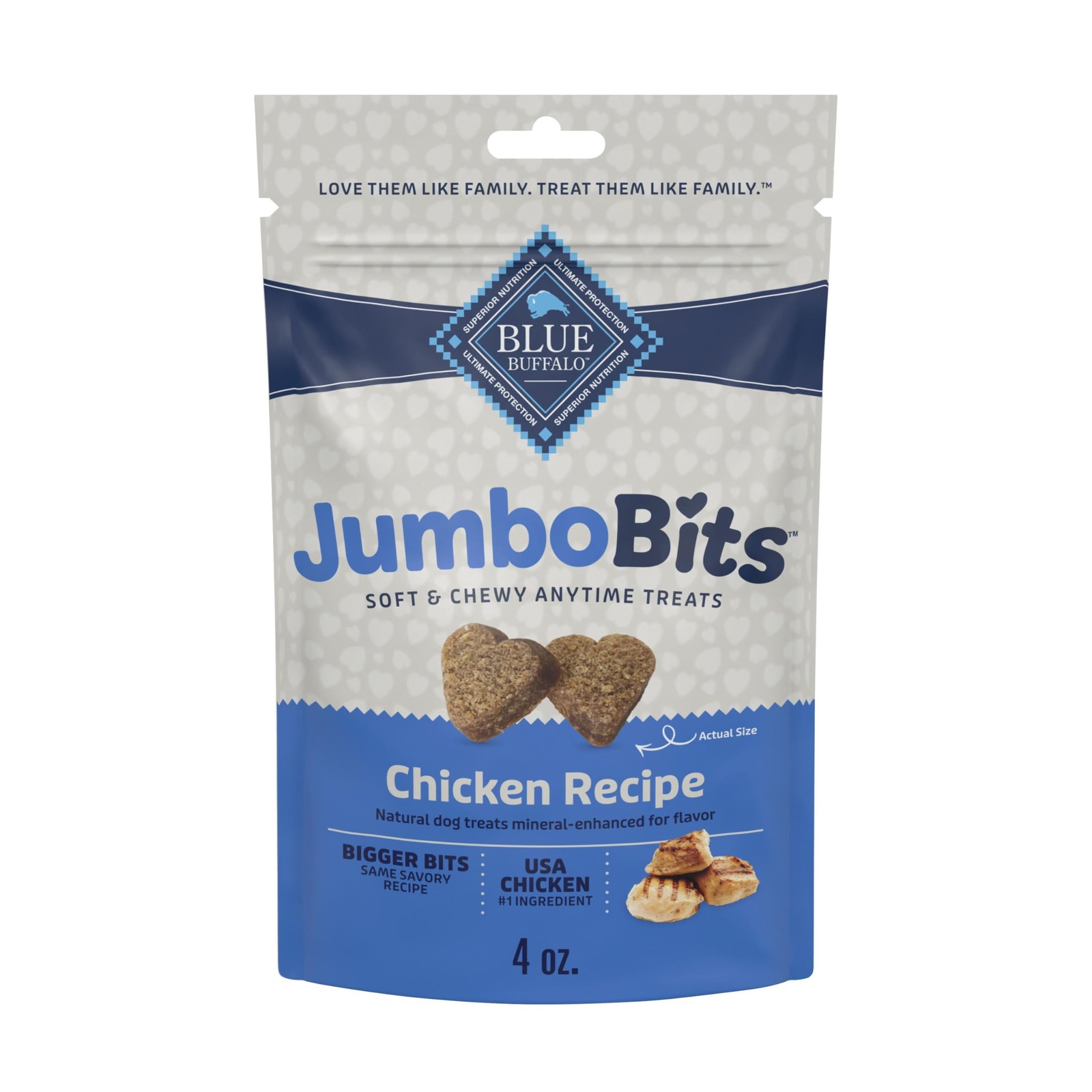 Blue Buffalo Jumbo Bits, Soft & Chewy Anytime Treats, 4 Ounce (Pack of 1)