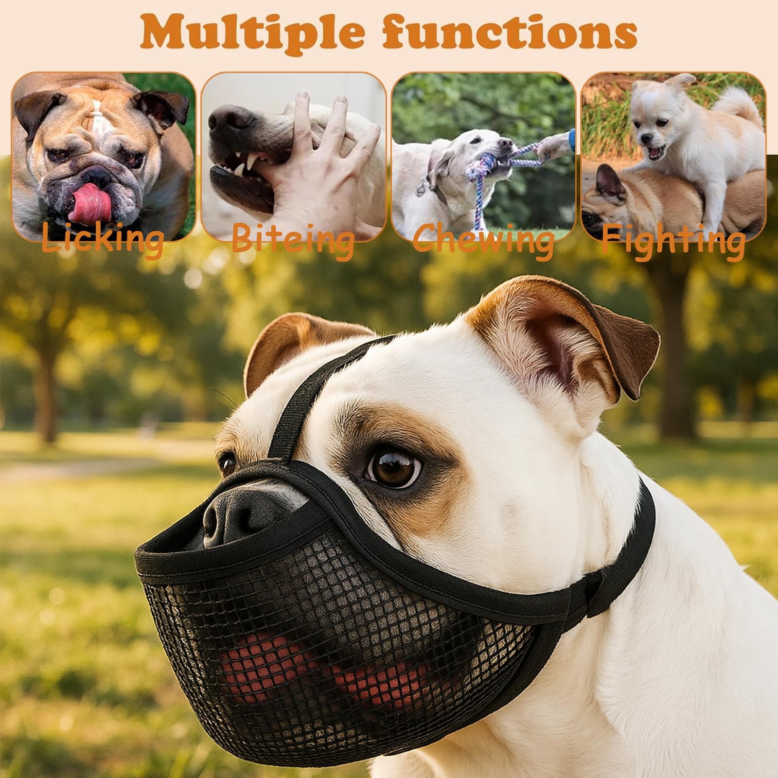 Colenumone French Bulldog Muzzle Short Snout Mask for Pug Shih Tzu English Dog