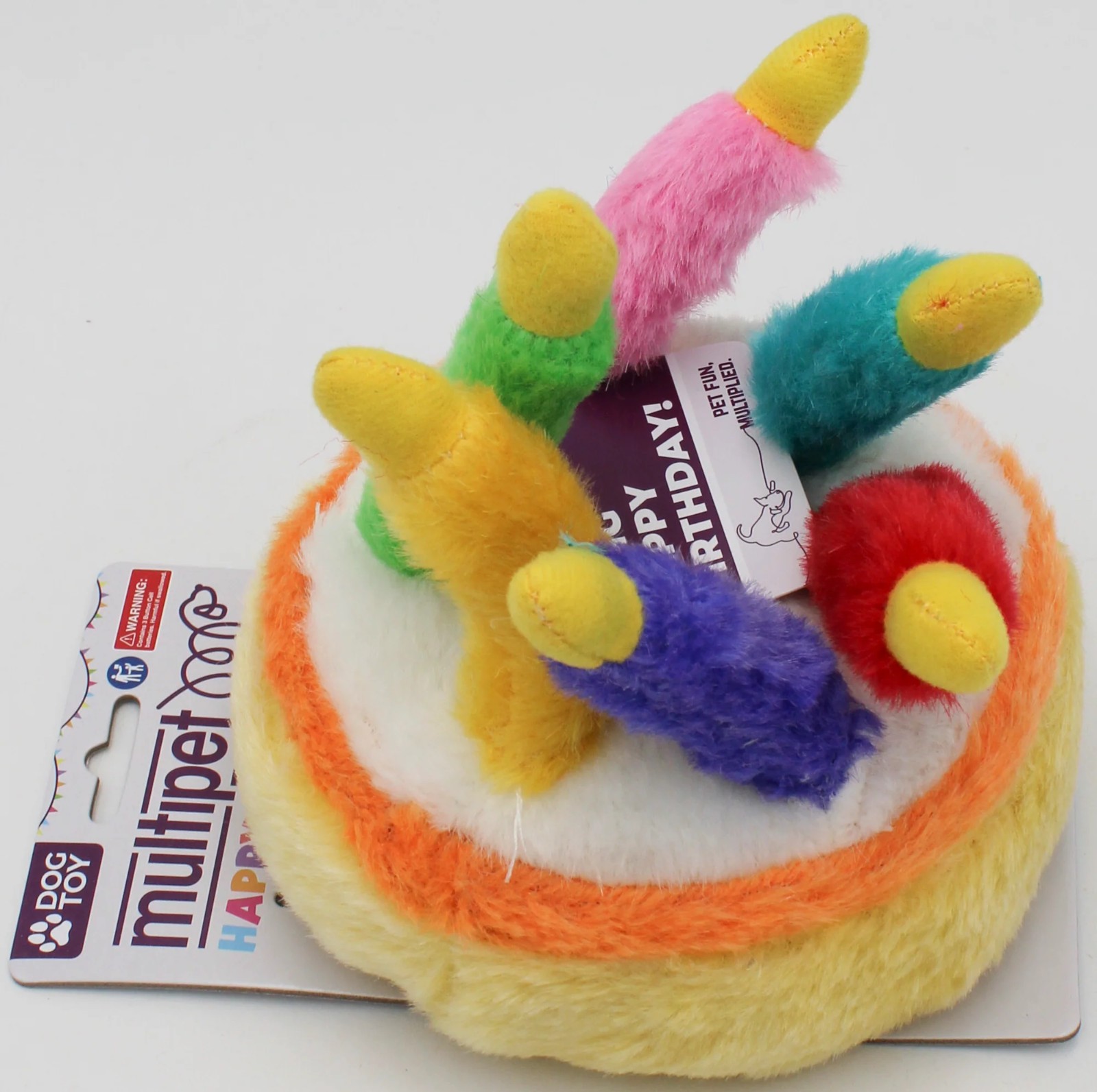 Multipet Birthday Cake Plush Dog Sound Toy Plays – HAPPY BIRTHDAY – Music Song