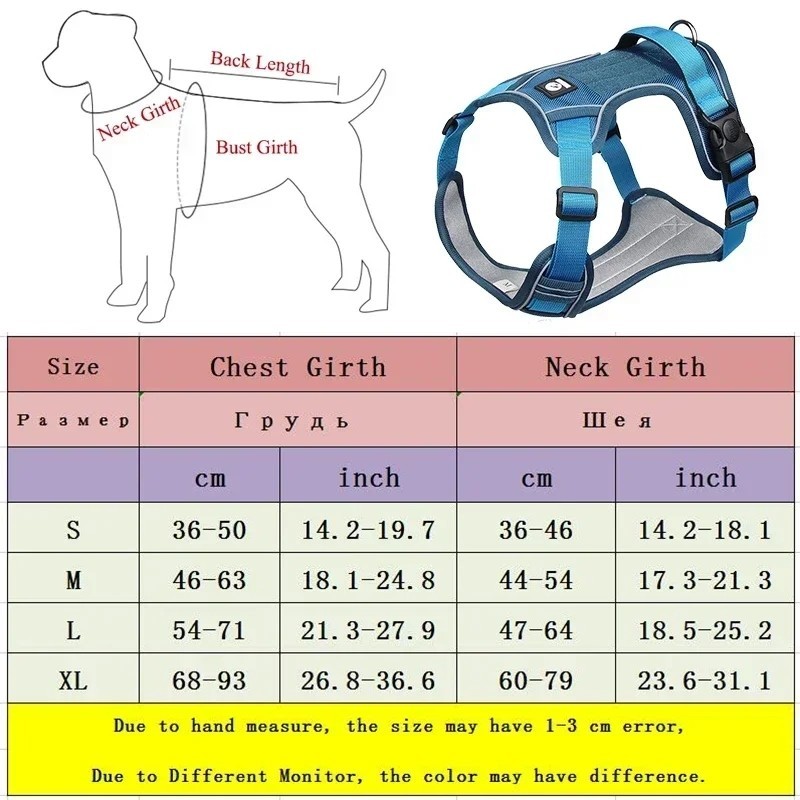 Tactical Dog Harness No Pull Reflective Adjustable Pet Vest Heavy Duty