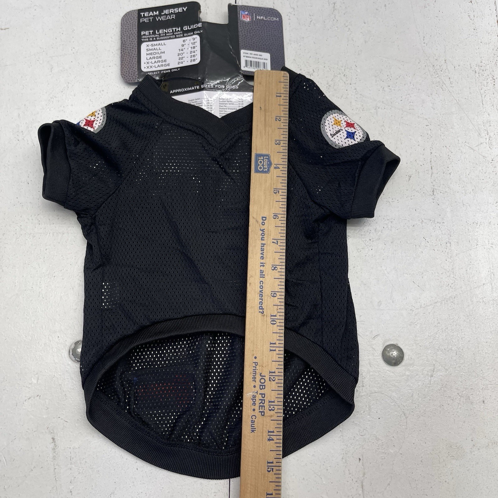 NFL Pittsburg Steelers Black Mesh Short Sleeve Pet Dog Jersey Size M Defects