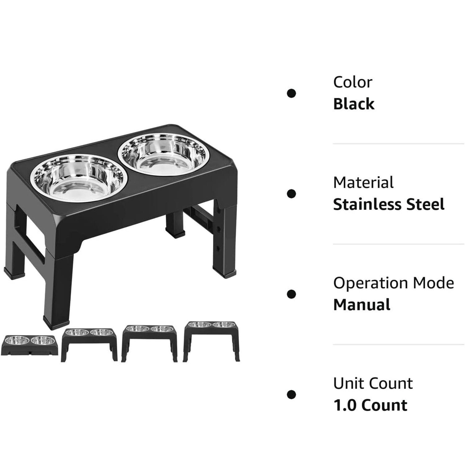 Adjustable Pet Dog Feeder Bowl Elevated Raised Stainless Steel Food Water Stand