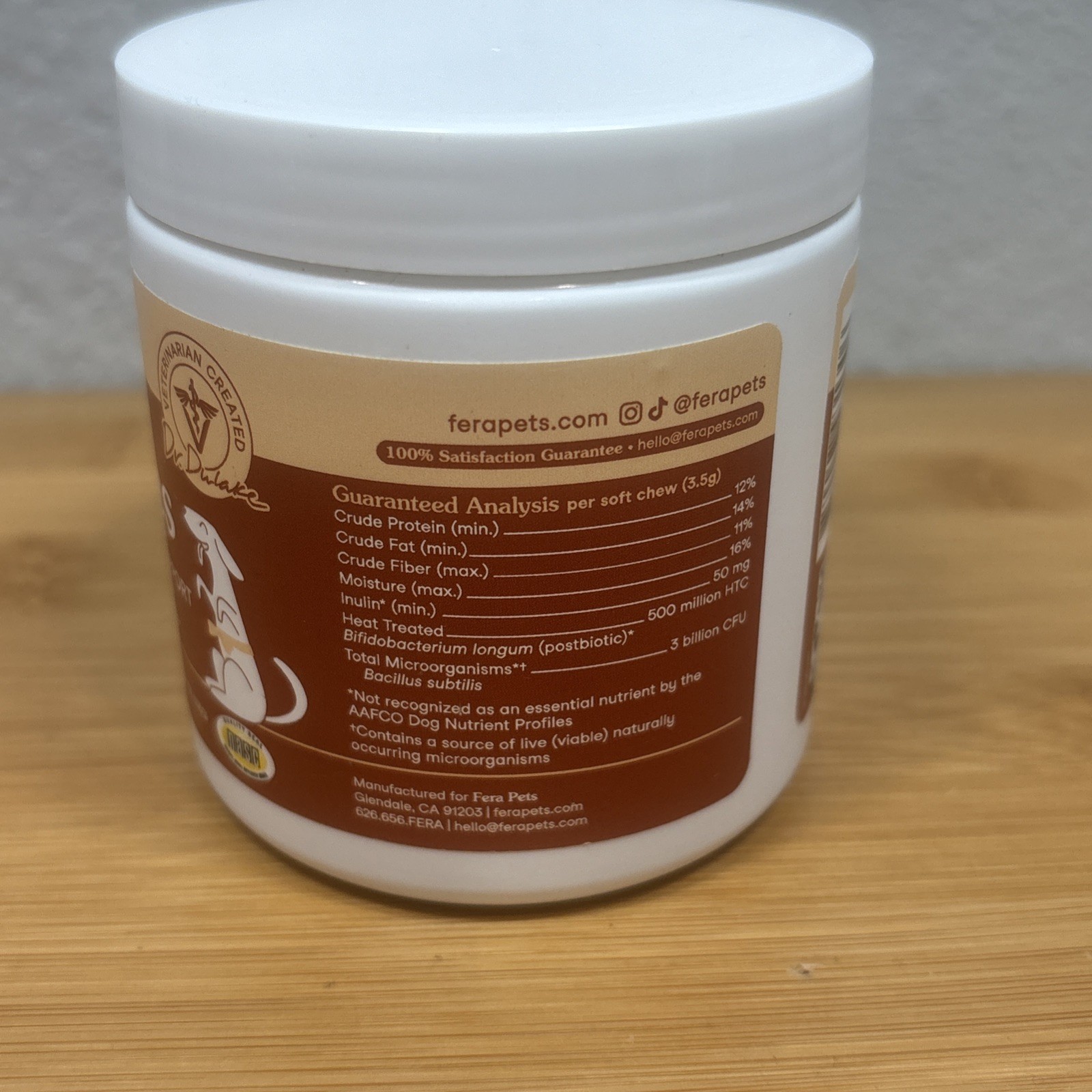 Fera Pets Probiotics Soft Chews Digestion Aid for Dogs- BB 10/27
