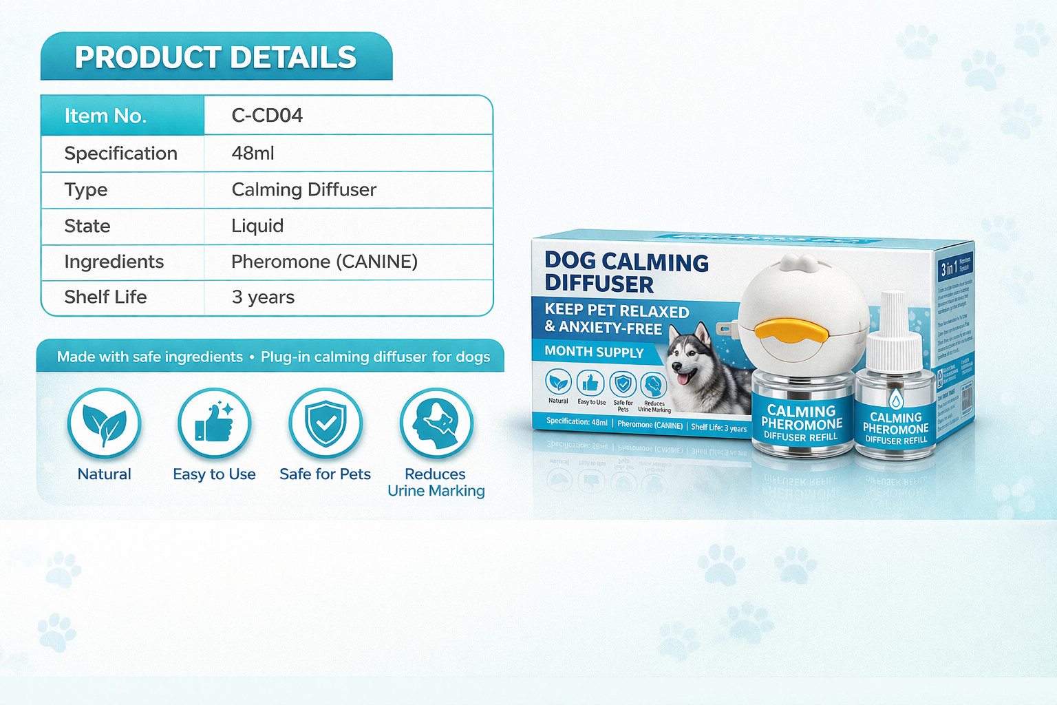 Calming Diffuser for Dogs to Relieve Stress, Dog Calming Diffuser for Anxiety