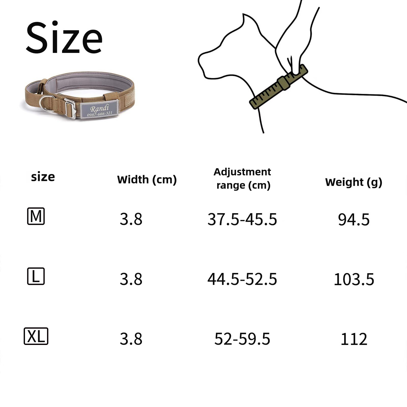 Tactical Dog Collar Heavy Duty Nylon Military Metal Buckle Adjustable Handle New