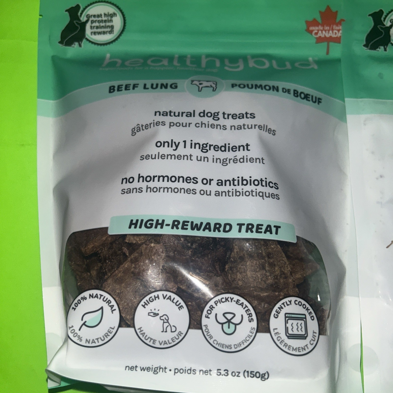 Lot 2 Healthybud Beef Lung Natural Dog Treats