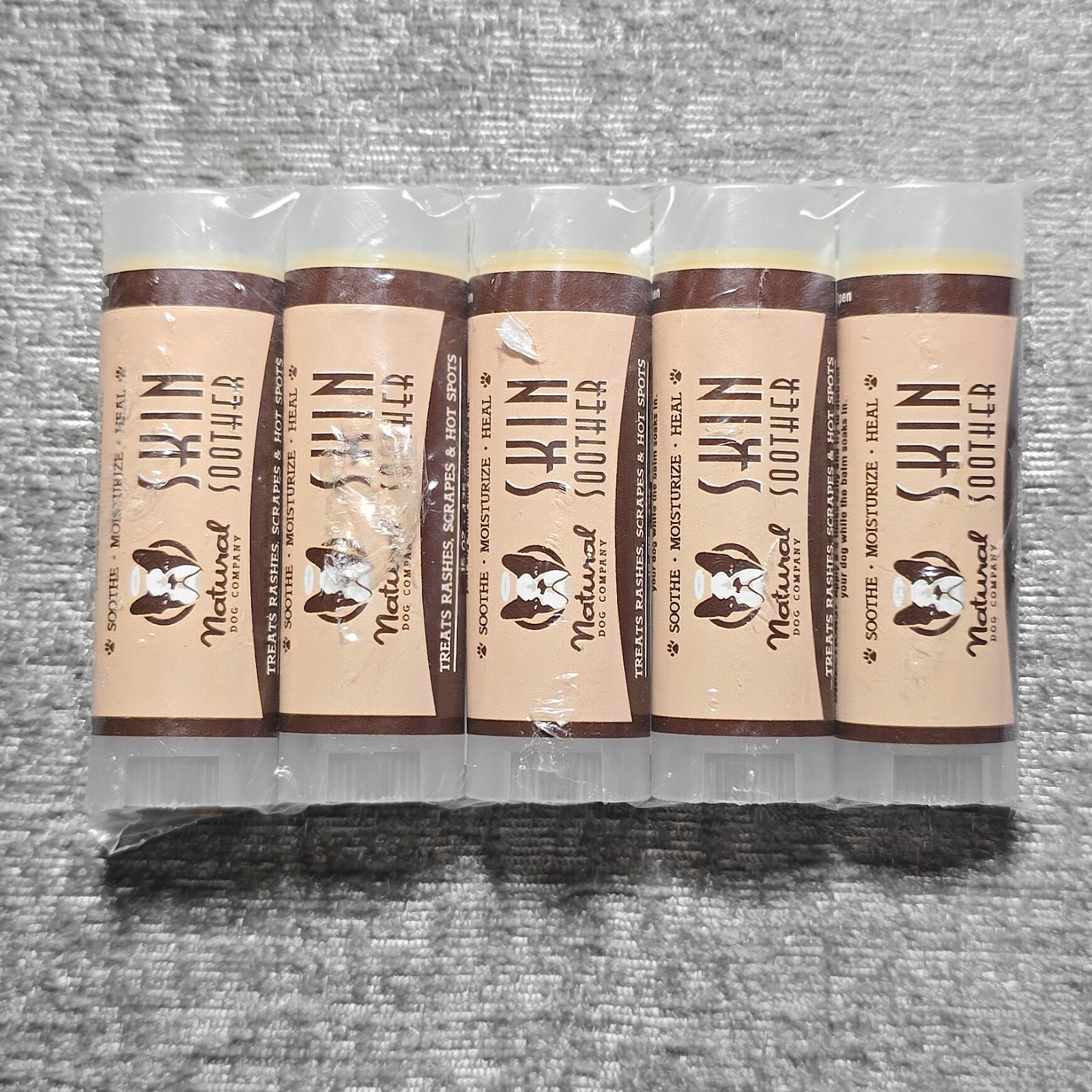 Lot of 5 Natural Dog Company Skin Soother Balm NEW Pet Healing – 15oz Each