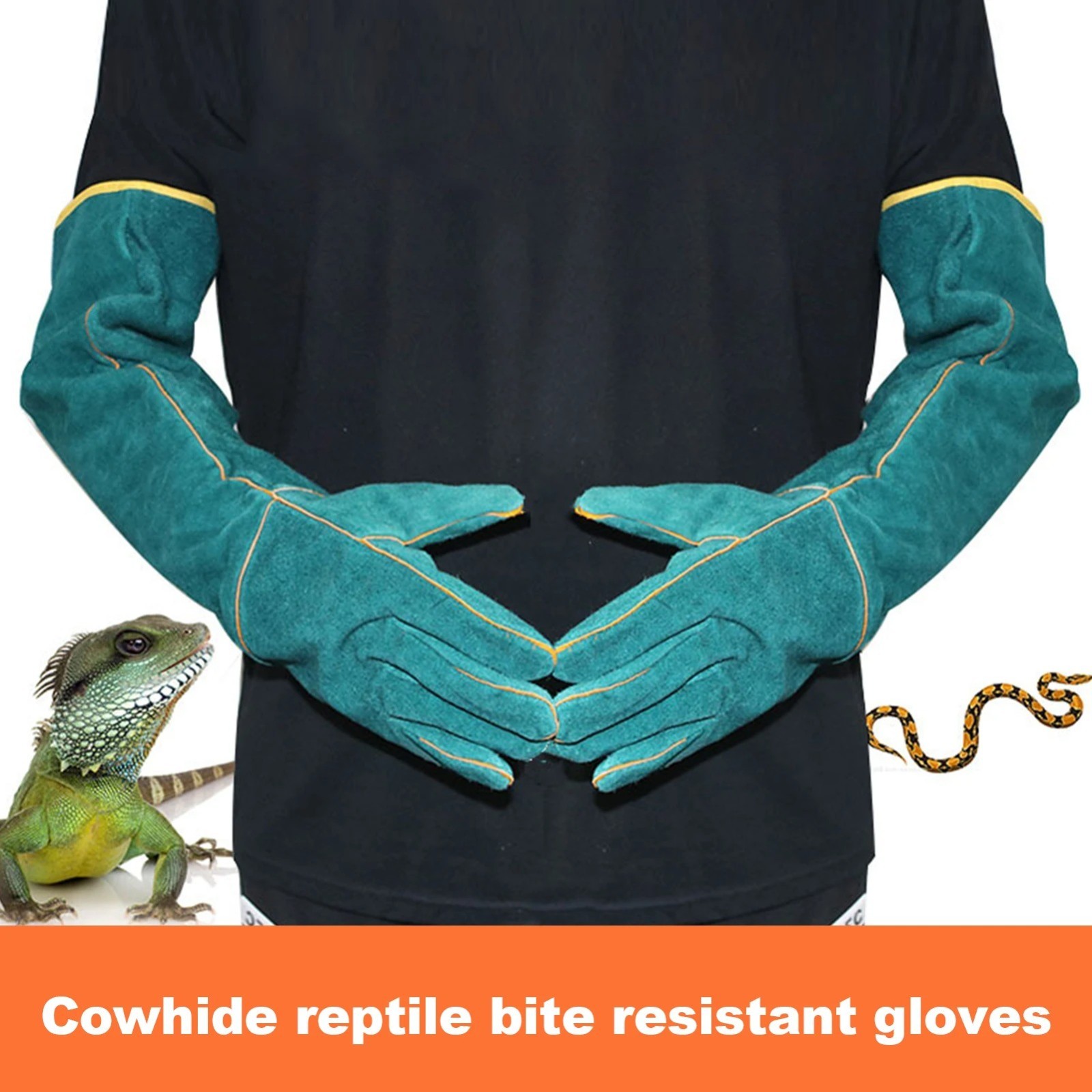Animal Handling Gloves Leather Sleeve Bite Proof Dog Cat Bird Reptile Protection