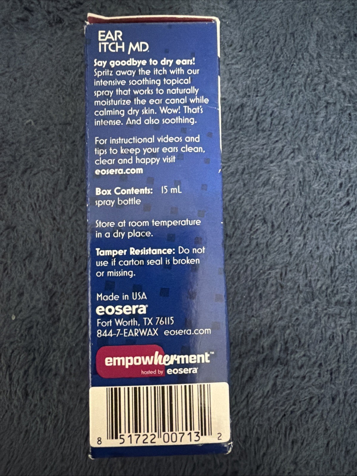 eosera® Ear Itch MD® – Drops for Itchy Ears | Dry Relief 15 mL, Navy