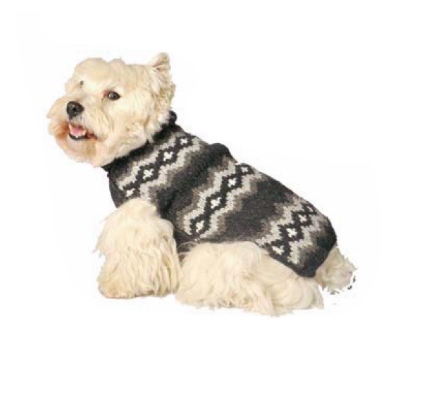 Gray Diamonds Knit Dog Sweater Chilly Dog Hand Knit Wool XXS-XXXL Puppy Pet