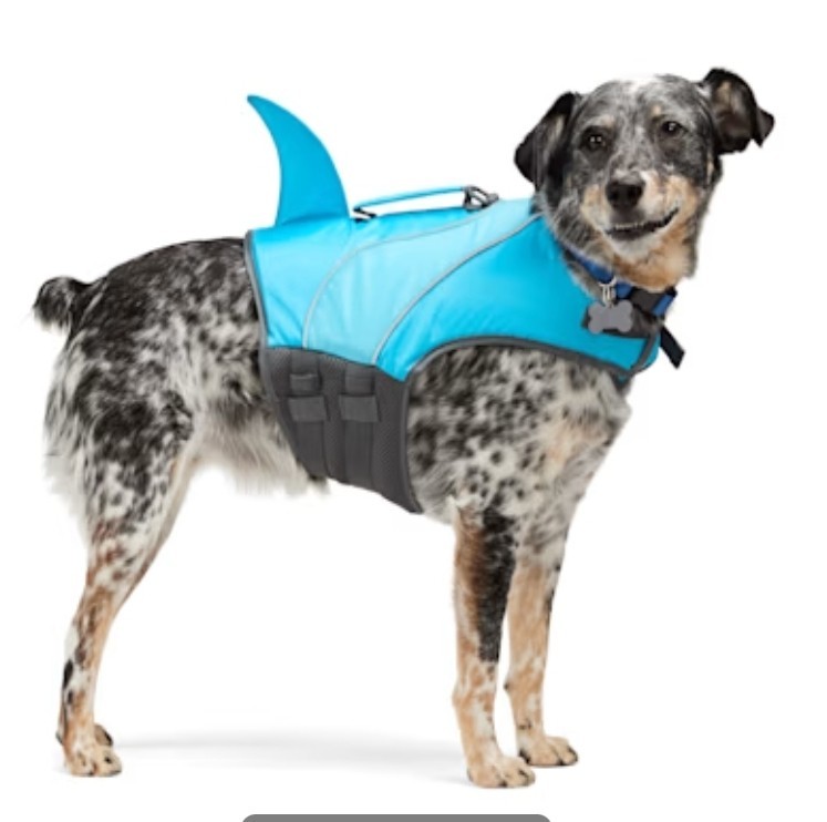Youly Dog Shark Float Floatation Vest XS Xtra Small Blue Gray