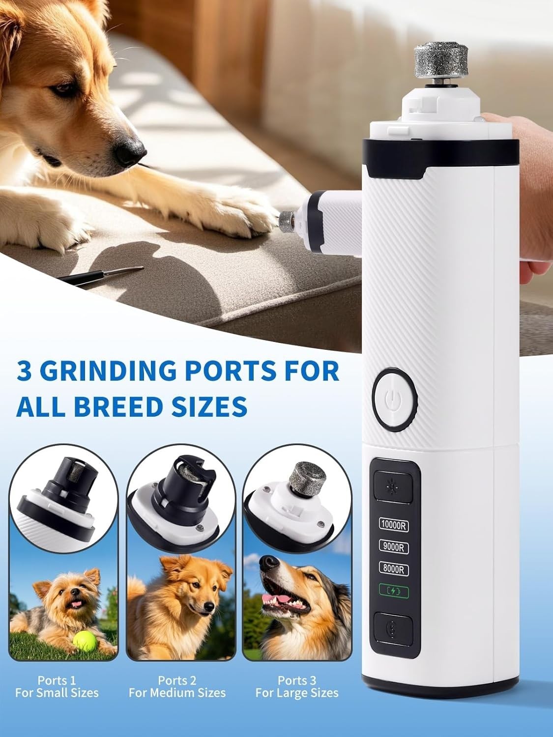Upgraded Silent Groom Pro Nail Grinder Heusom Silent Grind Pro for Dogs Nail