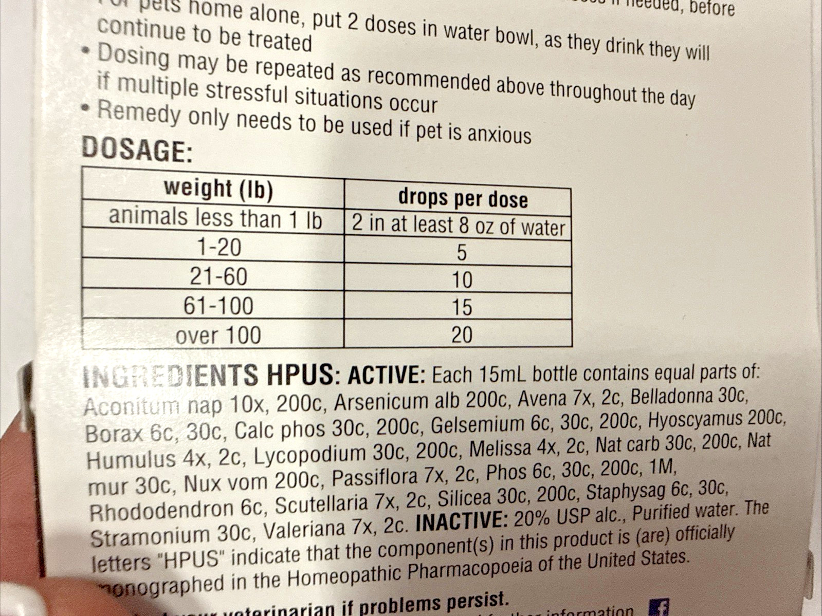 Homeo Pet Anxiety TFLN Natural Choice Drops, Small Animal Supplement, 15ml