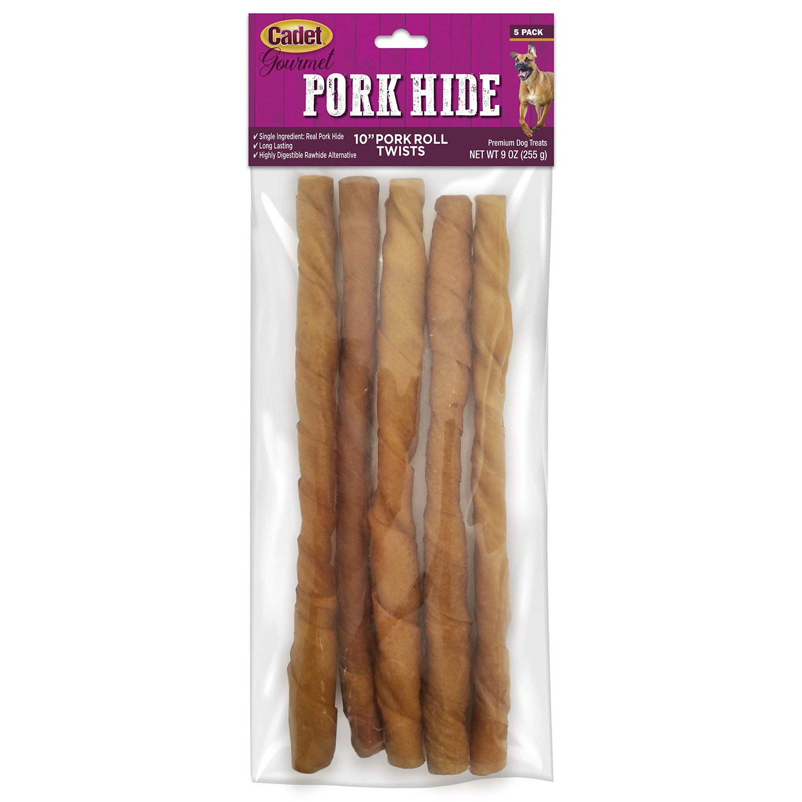 Cadet Gourmet Pork Hide Rolls 10 in. (5 count) 9 Ounce (Pack of 1)