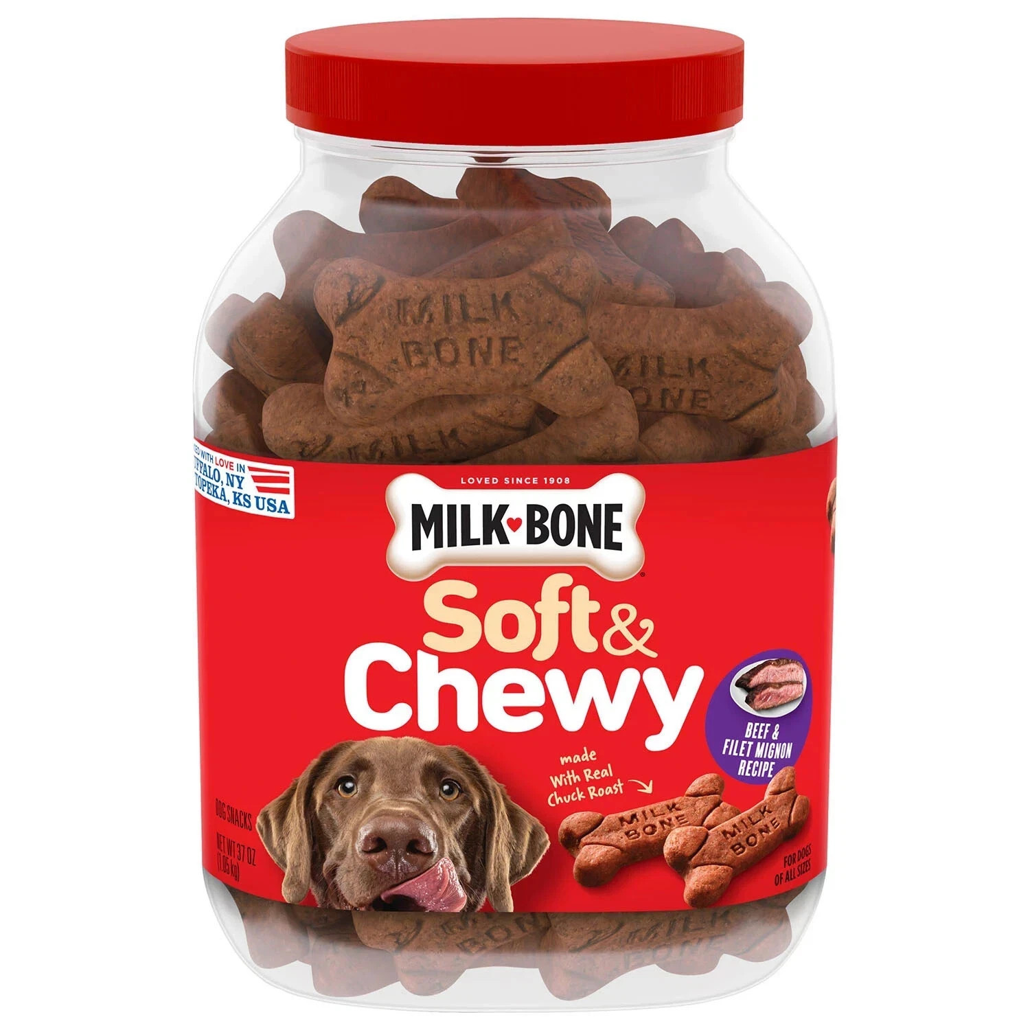 Milk-Bone Soft & Chewy Dog Treats, Beef & Filet Mignon 37 oz.