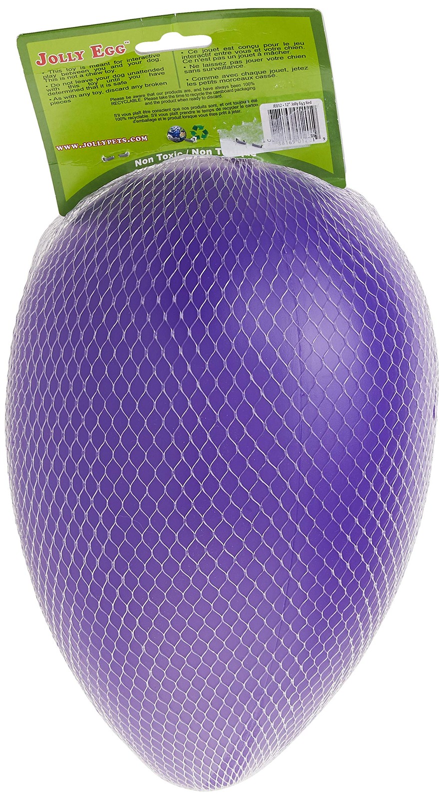 Jolly Pets Large 12 Inch Jolly Egg Dog Toy Purple For Water Fun And Play
