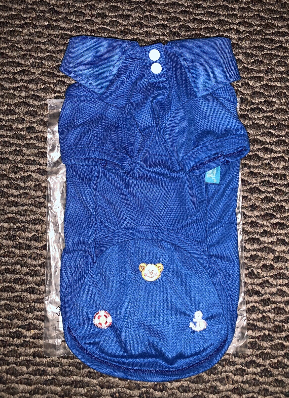 PetCircle Blue Sailor Embroidered Polo Short Sleeve Shirt Small Dogs BUST 16.56″