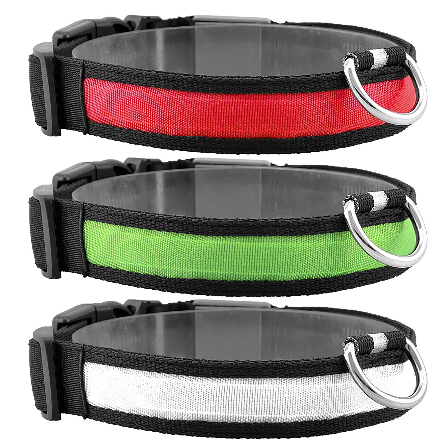 Rechargeable USB LED Pet Dog Glow Collar night safety adjustable flash light-up