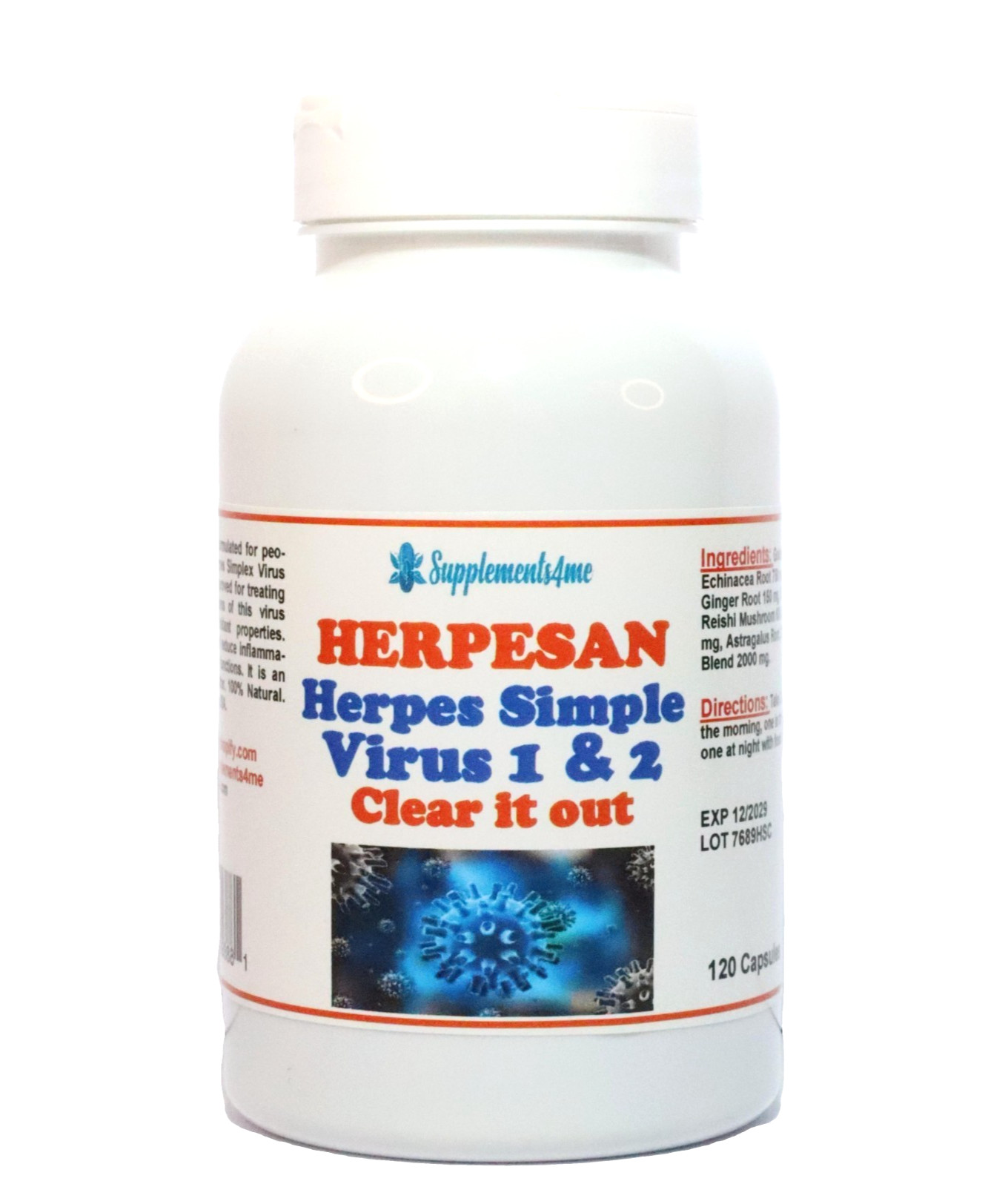 BEST HERBS IN THE WORLD FOR HSV 1 & 2 WOMEN & MEN – – 120 CAPS – MADE IN USA