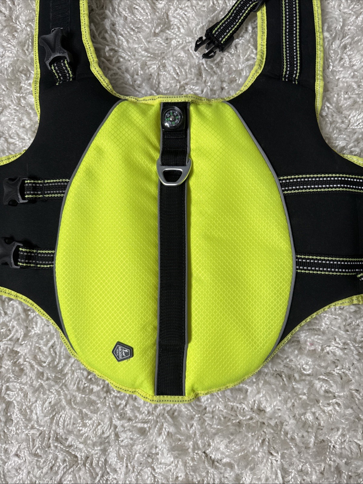 Arcadia Trail Flotation Dog Harness High Visibility Adjustable Sz Medium Yellow