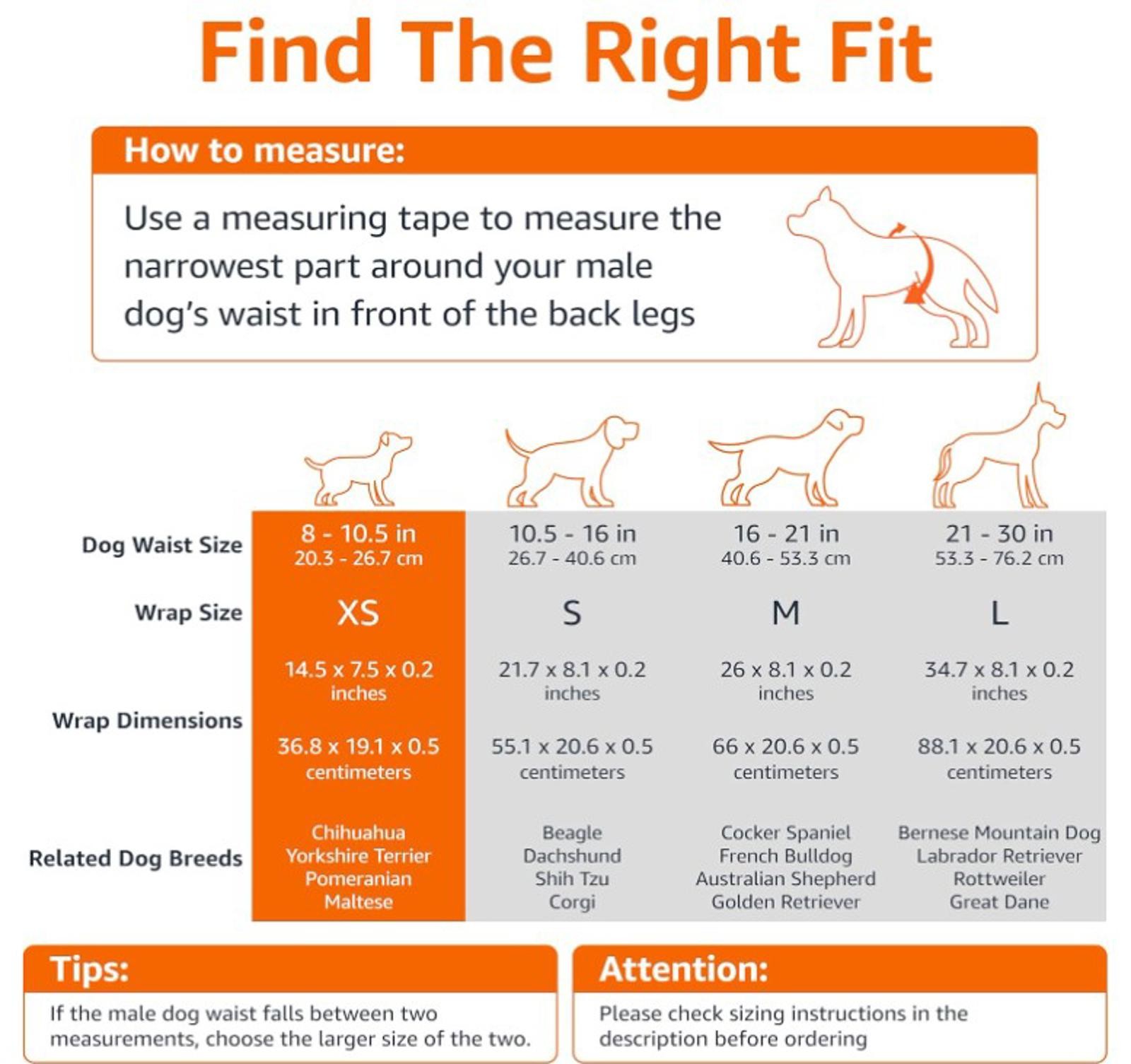 Male Dog Wraps, Disposable – Xtra -Small Pack of 30 count