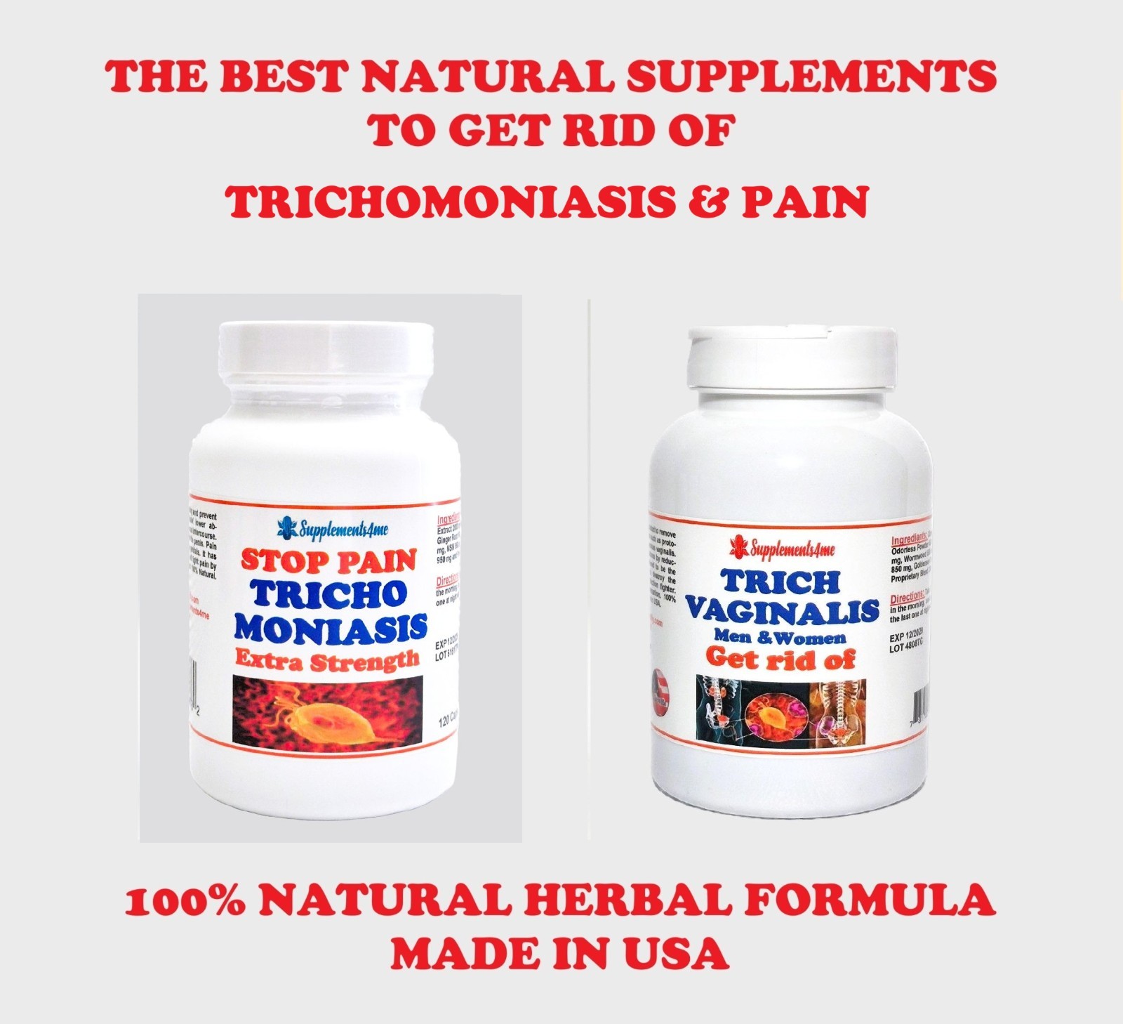100% NATURAL HERBALS THERAPY FOR TRICHOMONIASIS STI ID 120 CAPS – MADE IN USA
