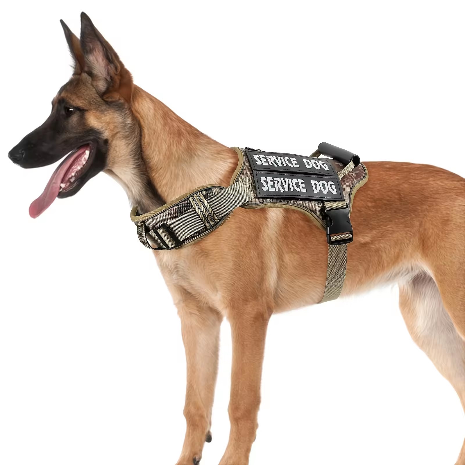 Tactical Service Dog Harness No-Pull Reflective Military Vest With Handle Black