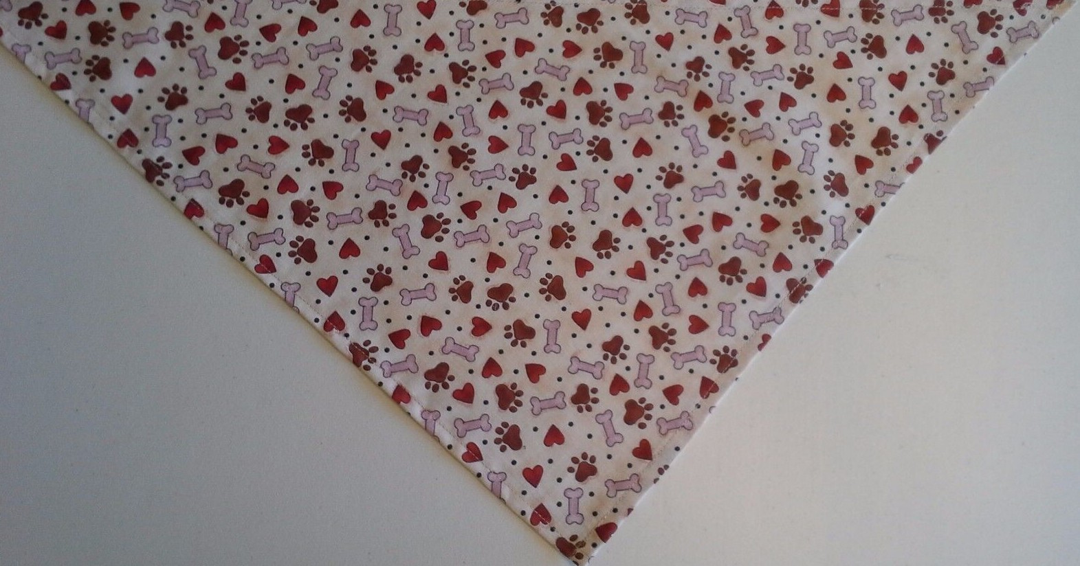 Dog Bandana/Scarf, Paw Prints, Hearts, Bones, Valentines, XS, S, M, L
